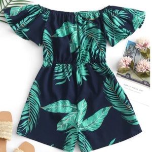 Green leaf romper